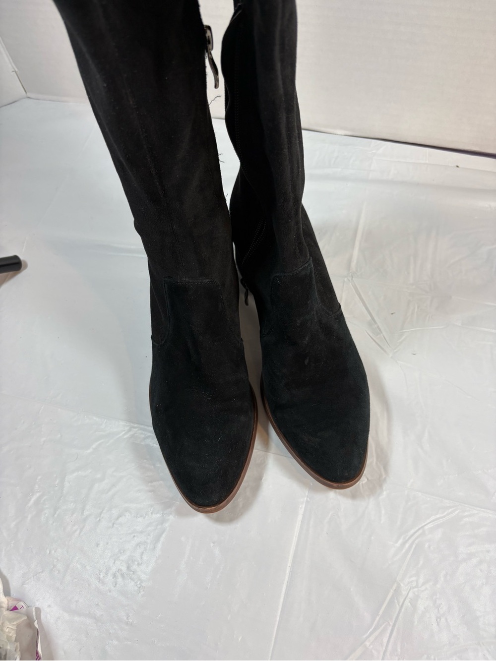 Classic Black Suede Knee-High Boots